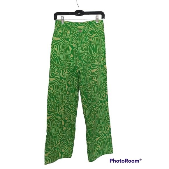 Shein Retro pants Small Green Hippie Retro Y2K Vintage Look - Picture 4 of 7